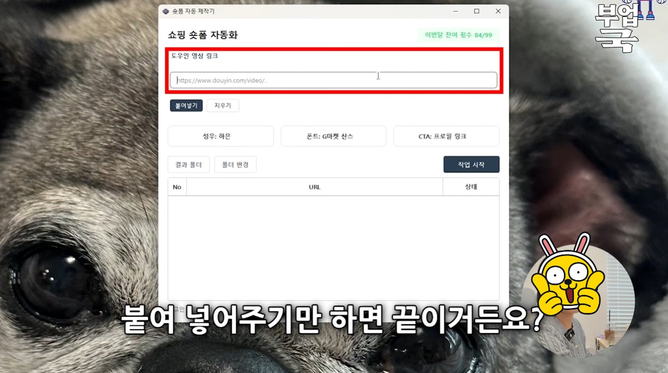 틱톡 쿠팡파트너스 자동화 AI 편집 프로그램 구동